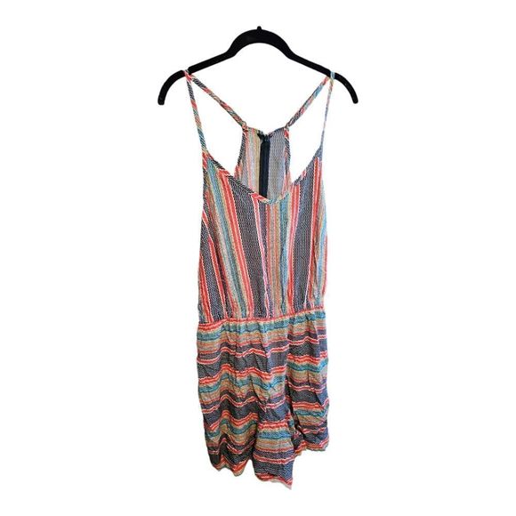 LANE BRYANT Striped Racerback Shorts Romper - Size 20 - Picture 1 of 7